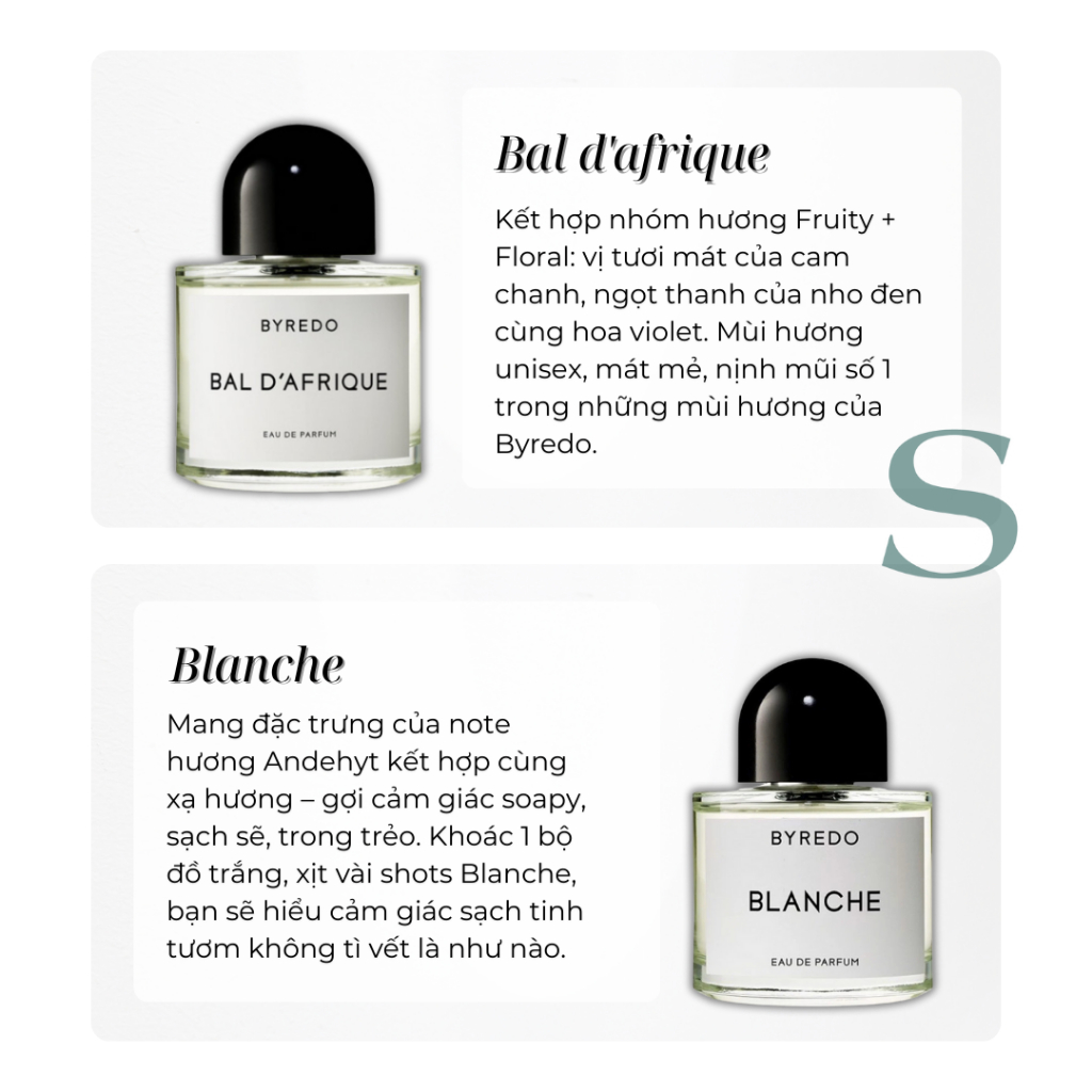 By Re Do Blanche - Mẫu Thử Nước Hoa - Xạ Hương, Andehyt, Hoa Mẫu ĐơnThanh Lịch - Sạch Sẽ - Tiểu Thư