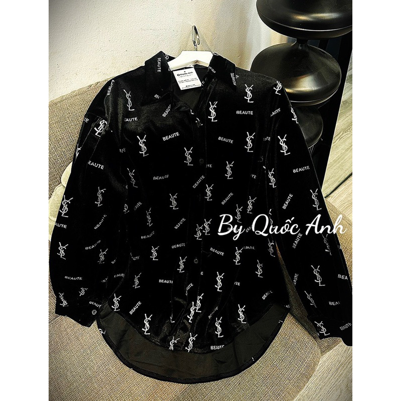 Áo sơ mi nhung Ysl