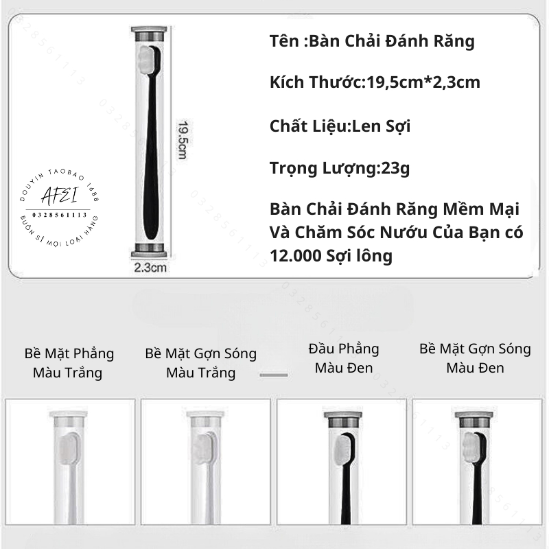 Bàn Chải Đánh Răng Sợi Lông Nano Siêu Nhỏ Siêu Mịn Mềm Mại Hộp Tròn Cho Răng Nhạy Cảm - FL16