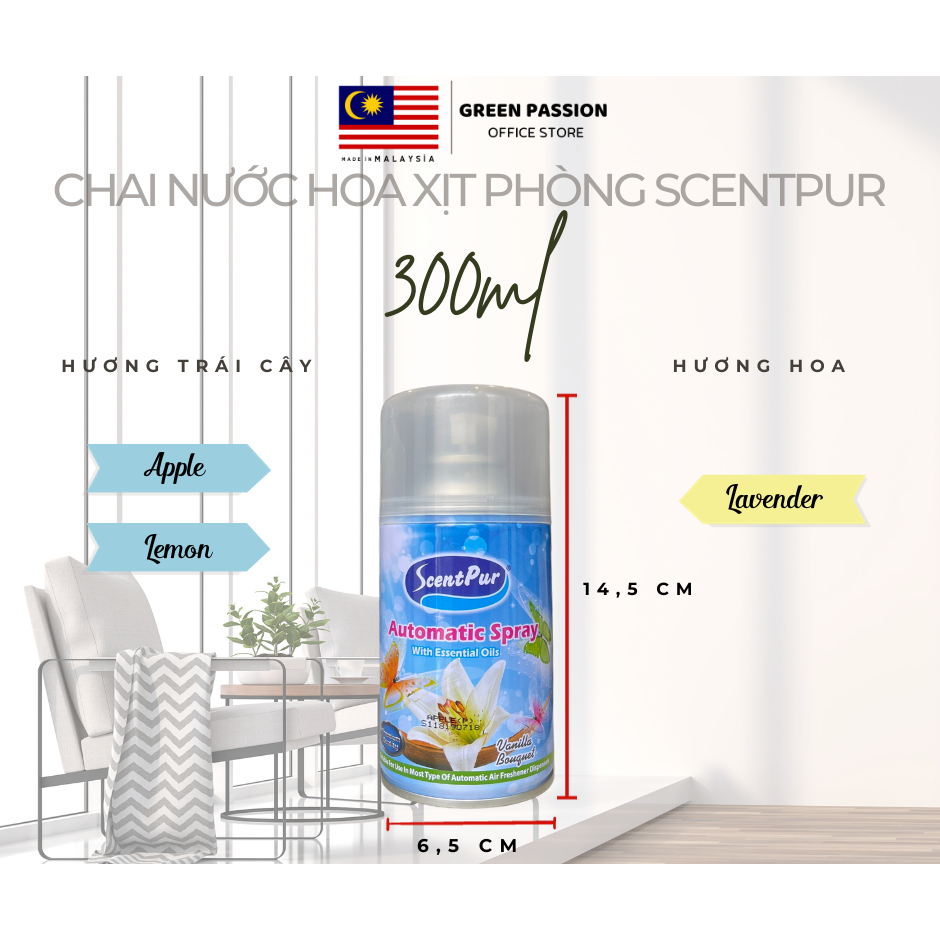 Bình xịt thơm phòng cao cấp ScentPur