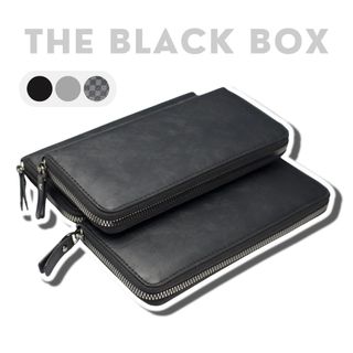 Ví Dài Nam Nữ Cầm Tay Da Pu Đen Bóng Có Khóa Kéo Nhiều Ngăn, 8 Ngăn Thẻ + 3 Ngăn Lớn - The Black Box