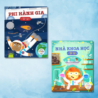 Sách: lẻ/combo nghề nghiệp tập sự giúp trẻ khám phá vũ trụ, khoa học: phi hành gia + nhà khoa học