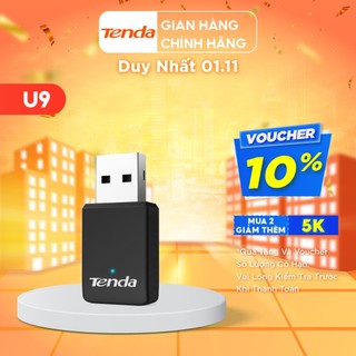Tenda USB kết nối Wifi U9 chuẩn AC tốc độ 650Mbps - Hãng phân phối chính thức
