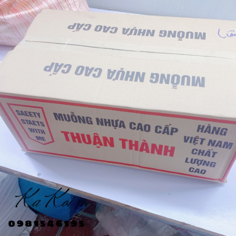Siêu rẻ-1 túi 80 chiếc thìa muỗng nhựa dùng 1 lần màu trắng sữa cao cấp dùng cho quán ăn, nhà hàng, du lịch