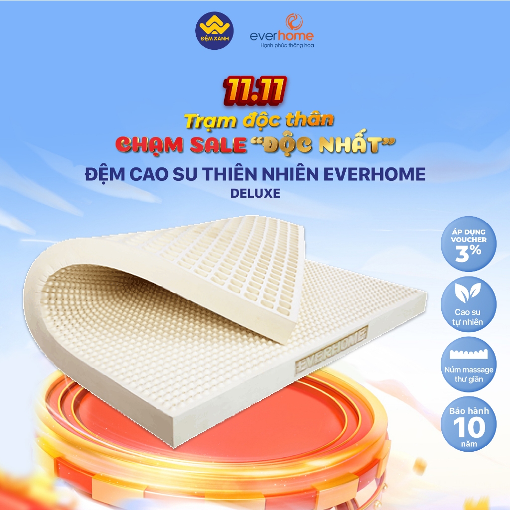 Đệm cao su thiên nhiên Everhome Deluxe