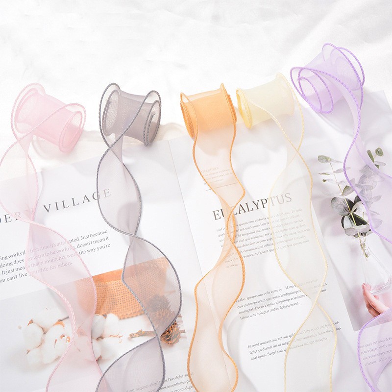 Ruy băng voan cuộn 9m khổ 4cm - Trangtran Store