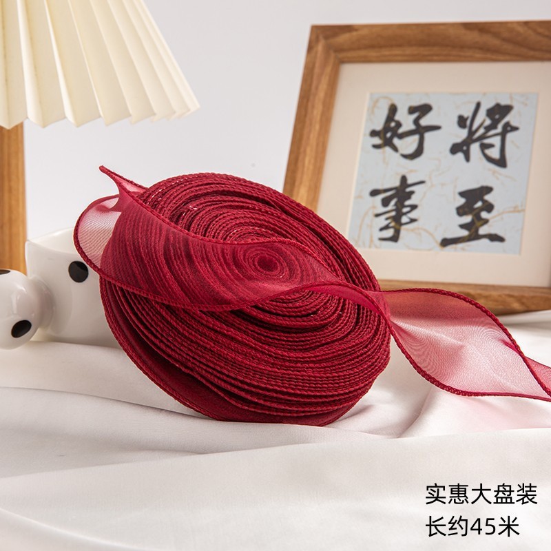 Ruy băng voan cuộn 9m khổ 4cm - Trangtran Store