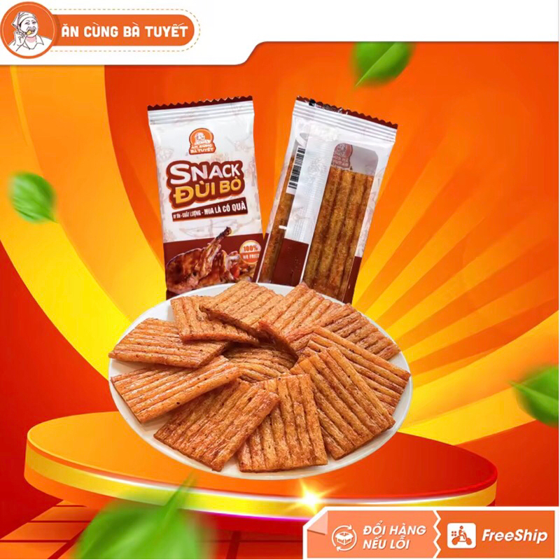 COMBO 12 gói snack Đùi Bò Cay_Ăn Vặt Bà Tuyết_chính hãng