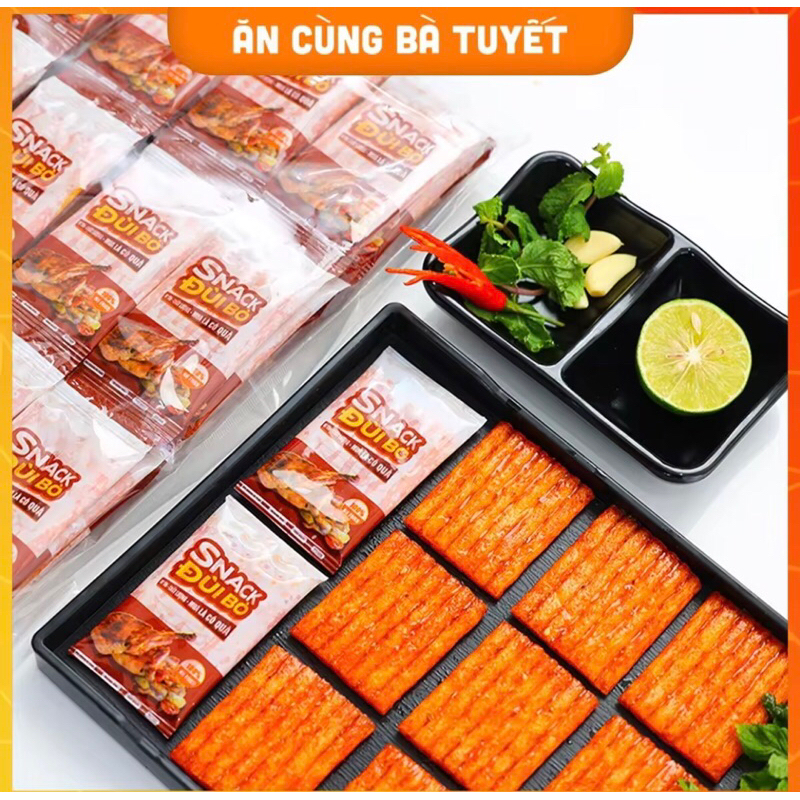 COMBO 12 gói snack Đùi Bò Cay_Ăn Vặt Bà Tuyết_chính hãng
