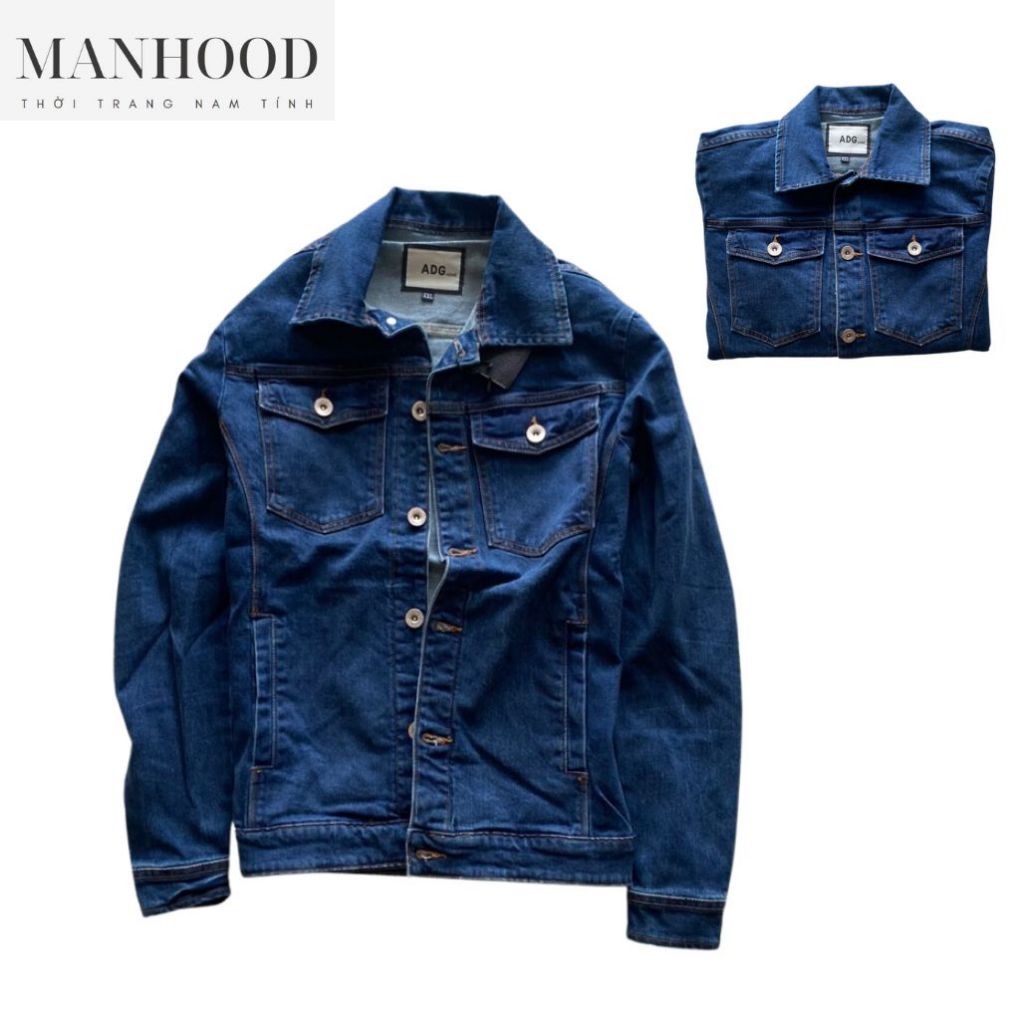 Áo khoác jean nam nữ, áo jacket bò unisex màu xanh đen size XL, XXL,XXXL AKJ0069
