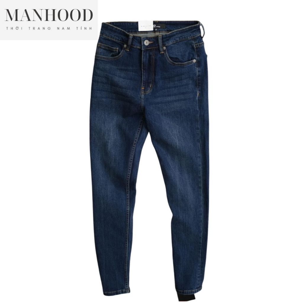 Quần jean nam, quần bò nam trơn xanh đậm QJN00370