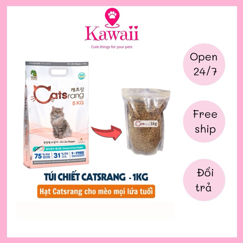 [1kg] Hạt CATSRANG Thức Ăn Cho Mèo Mọi Lứa Tuổi