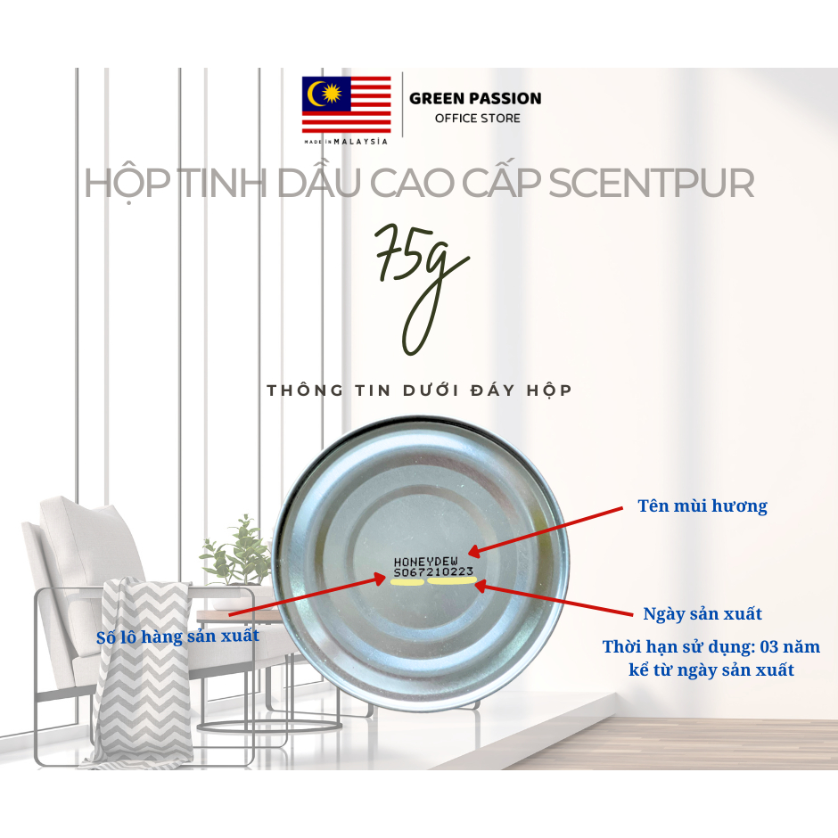 Combo 3 Hộp Tinh Dầu Thơm Phòng Cao Cấp Scent Pur 75g