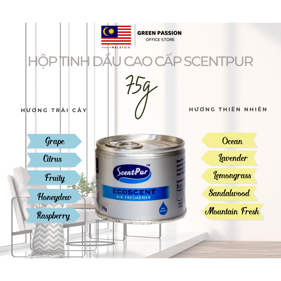 Combo 3 Hộp Tinh Dầu Thơm Phòng Cao Cấp Scent Pur 75g