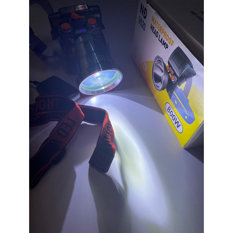 Đèn pin đội đầu siêu sáng chống nước, pin trâu thời gian sử dụng trên 8h, chiếu xa 500m, chóa 12cm - NĐ 9110