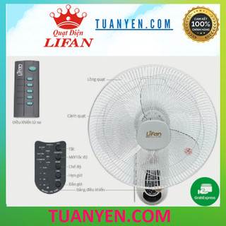 Quạt treo tường Lifan TE-1688 điều khiển từ xa, công suất 50W, chế độ hẹn giờ ngủ - Tuấn Yến