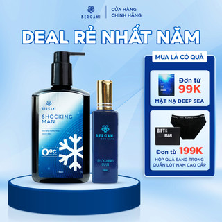 Bộ Quà Tặng Nam Dầu gội Nam Bergami hương nước hoa cao cấp 330ml & Nước hoa nam Bergami chính hãng mê hoặc XẠ HƯƠNG 35ml