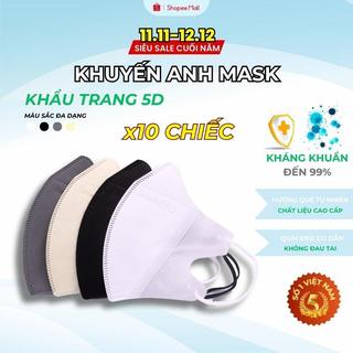 Khẩu Trang 5D KA - Kháng Khuẩn-Chống Bụi Mịn - Ngăn Ngừa Virus 90% - Phòng Chống Tia UV- Gói 10c - Khuyến Anh Mask