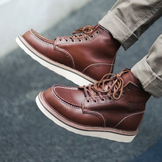 Giày boot nam REDWING 1907 cổ cao màu nâu, giày da bò cao cổ đế bánh mì thương hiệu TONKIN