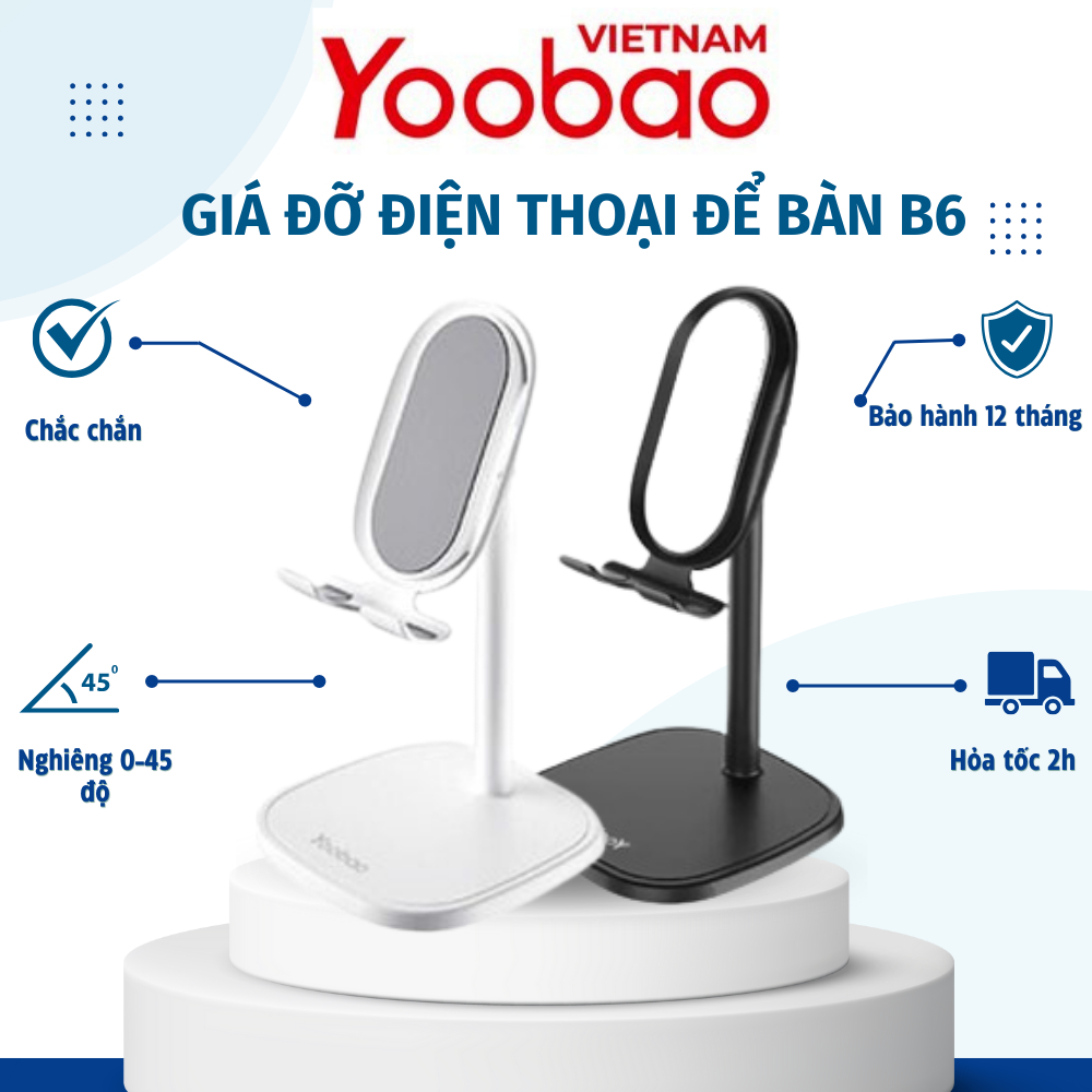 [CHÍNH HÃNG-BH 12 THÁNG] Giá đỡ điện thoại Yoobao B6 có thể thay đổi chiều cao - Hàng Chính Hãng Yoo