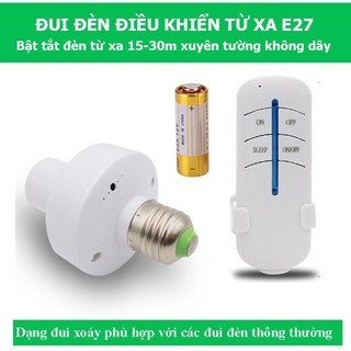 Đui đèn điều khiển từ xa, đuôi đèn E27 Kèm Remost điều khiển từ xa