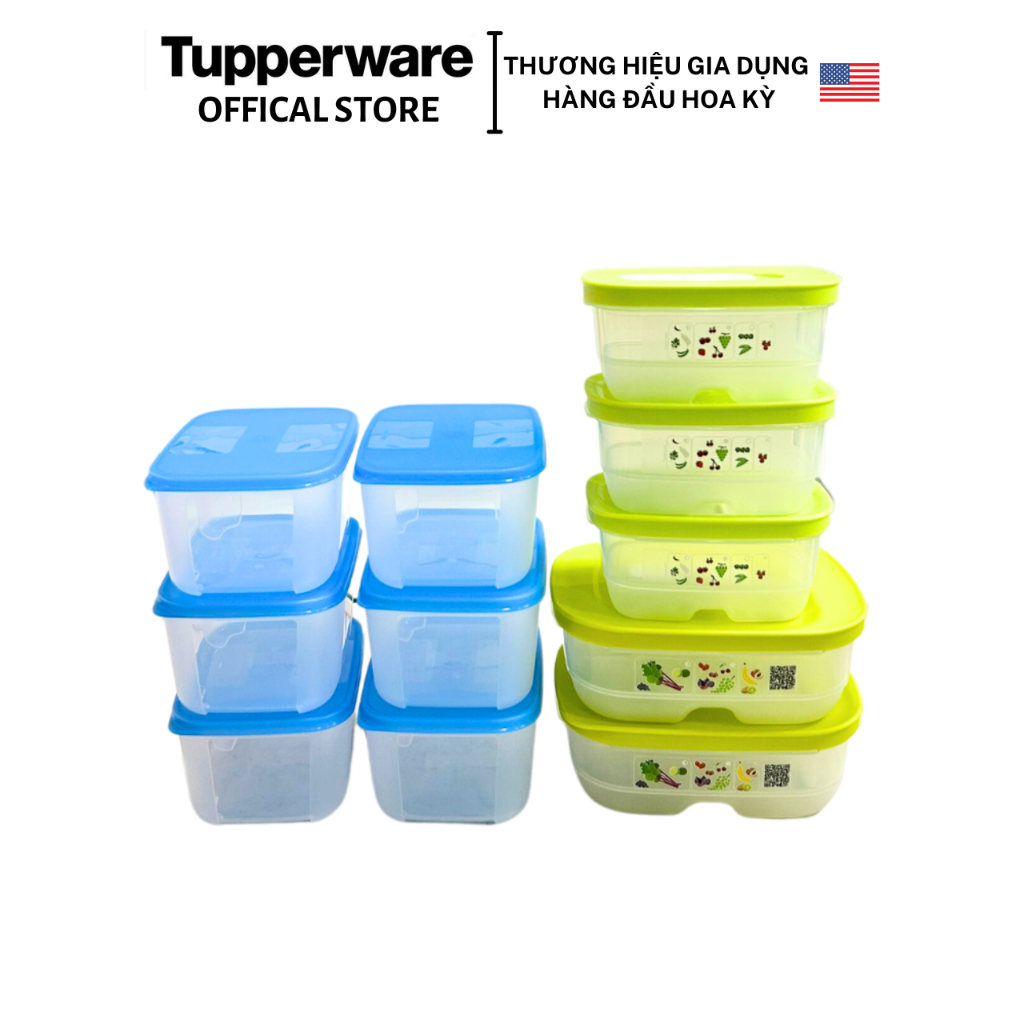 Bộ hộp Tupperware trữ đông 650ml và trữ mát Ventsmart Fivestar - Bảo hành trọn đời - Nhựa nguyên sinh PP số 5 an toàn