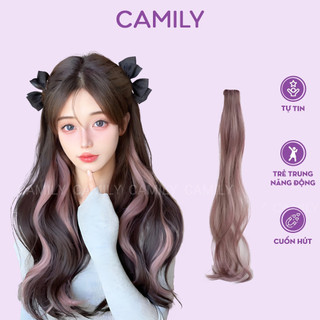 Tóc giả highlight Camily kẹp tóc xoăn dài nhiều màu CM12