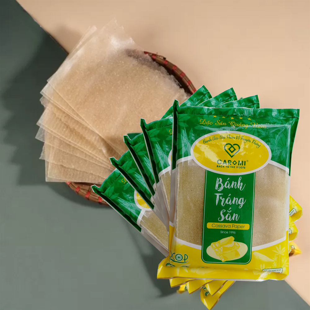 Bánh Tráng Sắn Caromi 150g - Combo 05 bánh - Đặc sản Quảng Nam 0 fat phù hợp ăn kiêng giảm cân eatclean