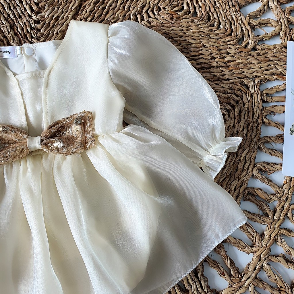 Body váy công chúa ánh nhũ RIOKIDS cho bé gái sơ sinh đi chơi, tiệc thôi nôi đầy tháng BD147