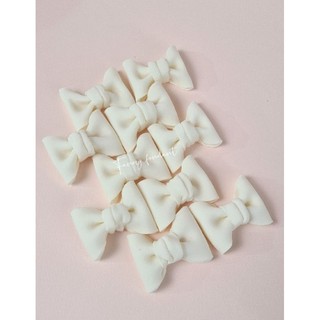 Set 10 nơ trắng 5cm hút chân không trang trí bánh