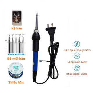 Mỏ hàn thiếc điều chỉnh nhiệt độ, máy hàn chì mini, mỏ hàn tq936 60w 220v và phụ kiện hàn, thiếc hàn, bộ mũi hàn, kệ hàn