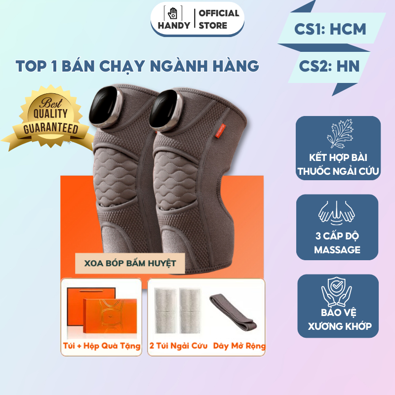 Máy massage đầu gối DELADEP đai đeo mát xa ngải cứu làm nóng trong 3s giảm đau nhức gối, bả vai, cánh tay MDG01