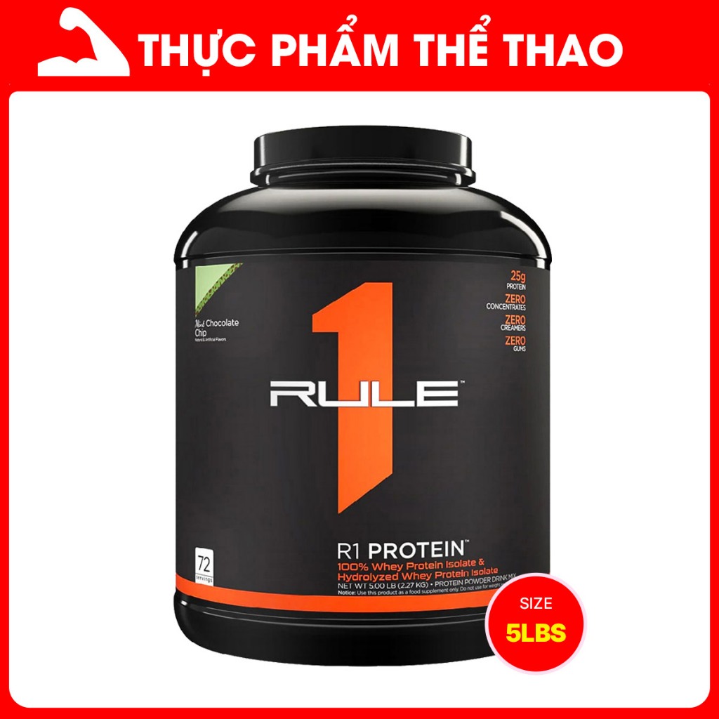 Whey Rule 1 - Tăng Cơ Giảm Mỡ Rule 1 5lbs 2.3Kg Nhiều Hương Vị - Hàng