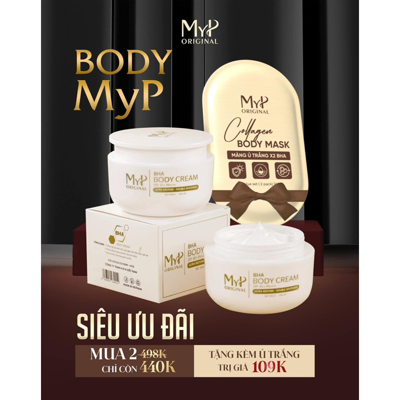 2Hộp MyP Kem Body BHA bodycream