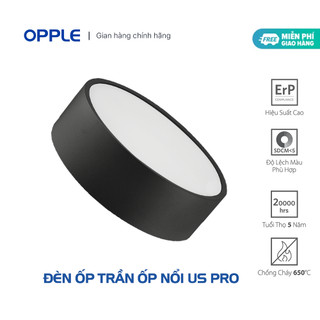 Đèn Opple Ốp Nổi Tròn US Pro SM Vỏ Đen - Hiệu Suất Ánh Sáng Cao - Tiết Kiệm Năng Lượng