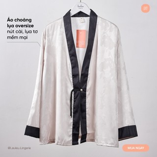 PYJAMA LỤA CAO CẤP MÀU TRƠN VIỀN ĐEN SANG TRỌNG LEULEU.LINGIERE