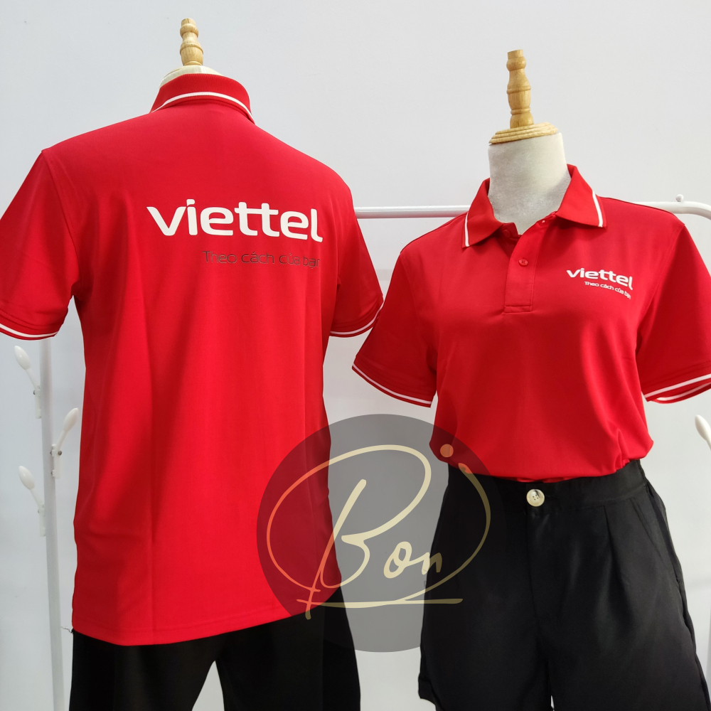 Áo thun Viettel-"Theo cách của bạn" - Áo nhân viên cửa hàng Viettel màu đỏ HCM