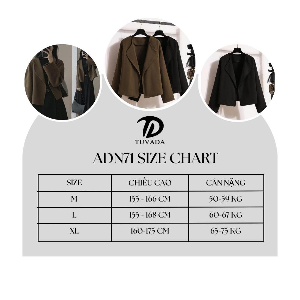 Áo khoác dạ kèm chân váy xòe Tuvada, set dạ cao cấp tôn dáng, sét dạ retro thời thượng - ADN71