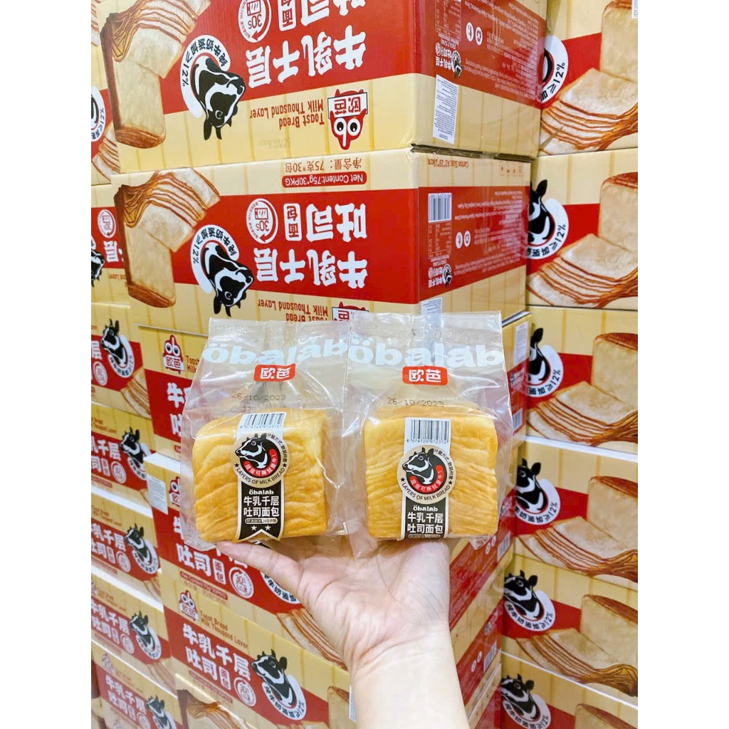 1 cái Bánh Mì Ngàn Lớp Mini Bơ Sữa Onalab 75G, Bánh Gối Sandwich Ngàn Lớp Thơm Ngon l Ăn Vặt Nhà Heo