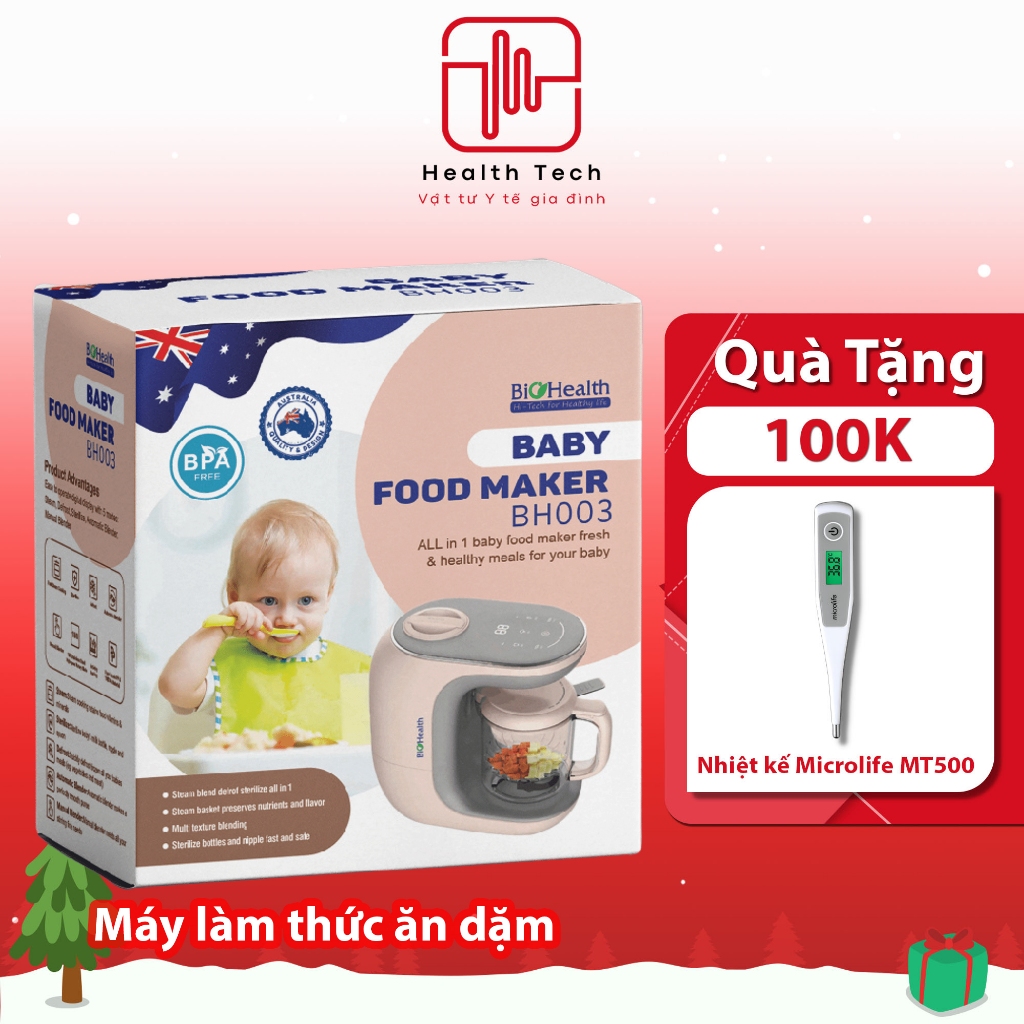 Máy làm thức ăn dặm cho bé BioHealth BH003 tích hợp nhiều tính năng - Health Tech