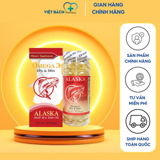 Dầu cá omega 3 alaska deep sea fish oil omega-3 lọ 100 viên giúp sáng mắt