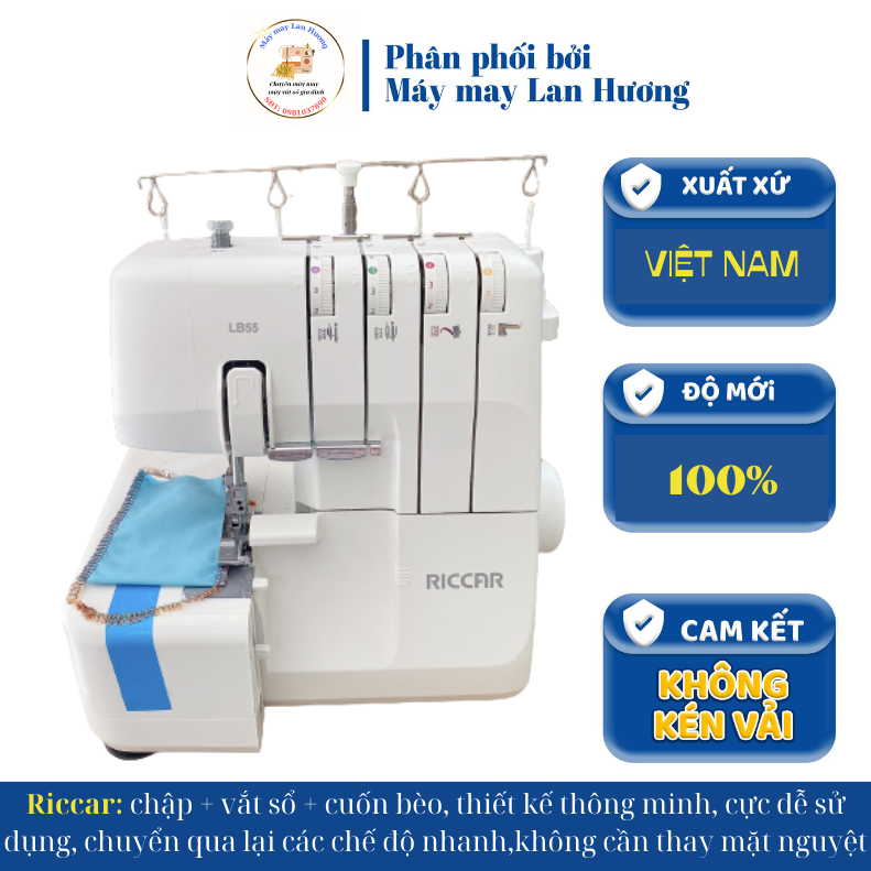 Máy Vắt Sổ Máy Chập Vắt Sổ Cuốn Bèo – Máy Vắt Sổ Riccar – 3 Chức Năng- Thiết Kế Đời Mới Cực Dễ Sử Dụng