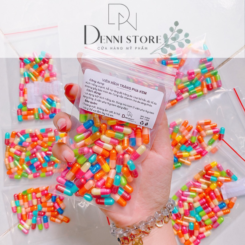 Túi zip 100 viên cấy kích trắng cực mạnh pha kem