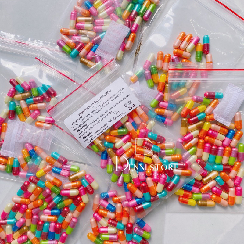 Túi zip 100 viên cấy kích trắng cực mạnh pha kem