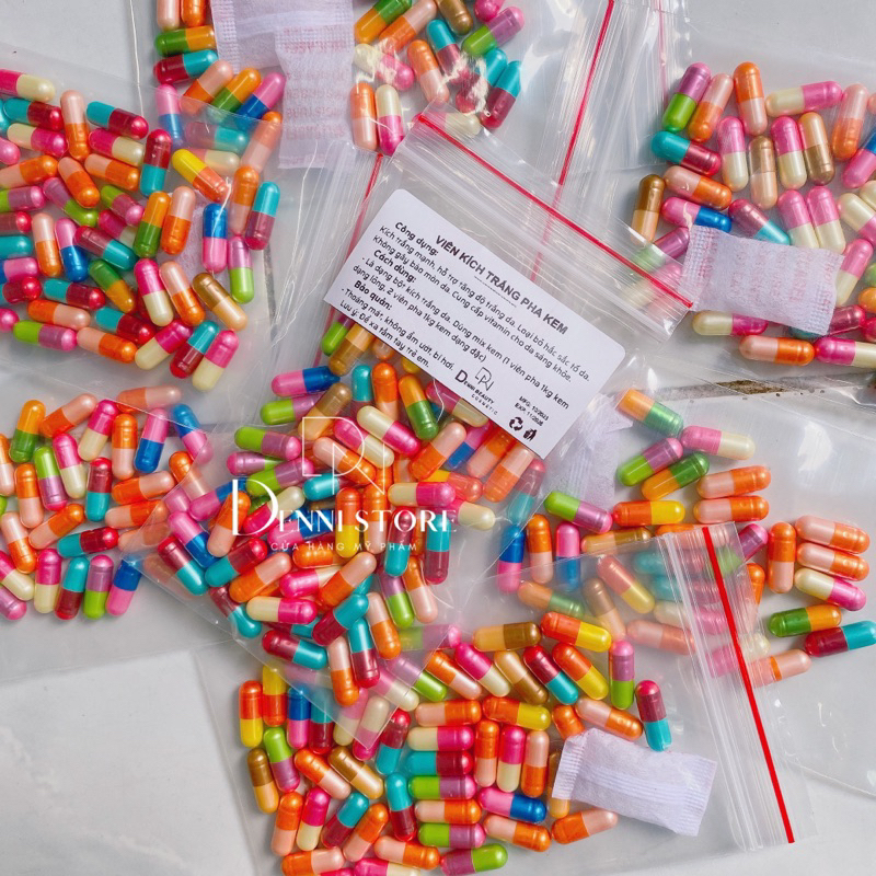 Túi zip 100 viên cấy kích trắng cực mạnh pha kem