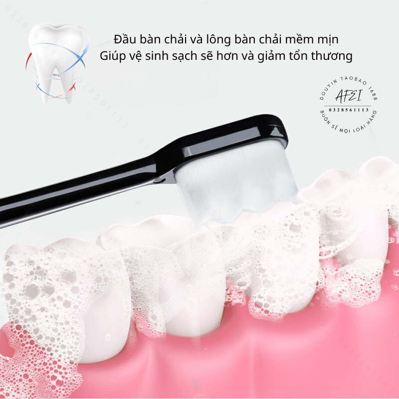 Bàn Chải Đánh Răng Sợi Lông Nano Siêu Nhỏ Siêu Mịn Mềm Mại Hộp Tròn Cho Răng Nhạy Cảm - FL16
