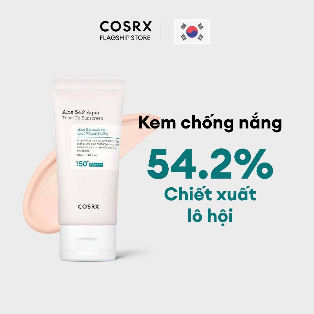 Kem chống nắng nâng tông tự nhiên Aloe 54.2 Aqua Tone-up Sunscreen SPF50+ PA++++