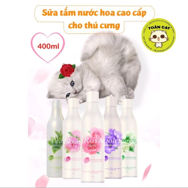 Sữa tắm nước hoa mượt lông và siêu lưu hương Joyce and Doll cho chó mèo chai 400ml
