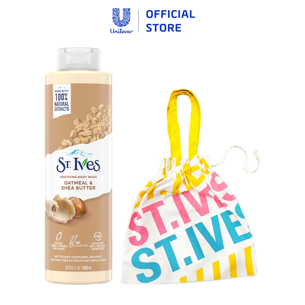 SỮA TẮM DƯỠNG DA ST.IVES 650ML+TUI CANVAS