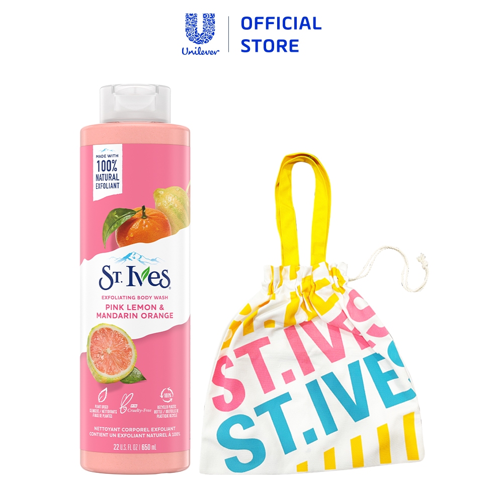 SỮA TẮM DƯỠNG DA ST.IVES 650ML+TUI CANVAS